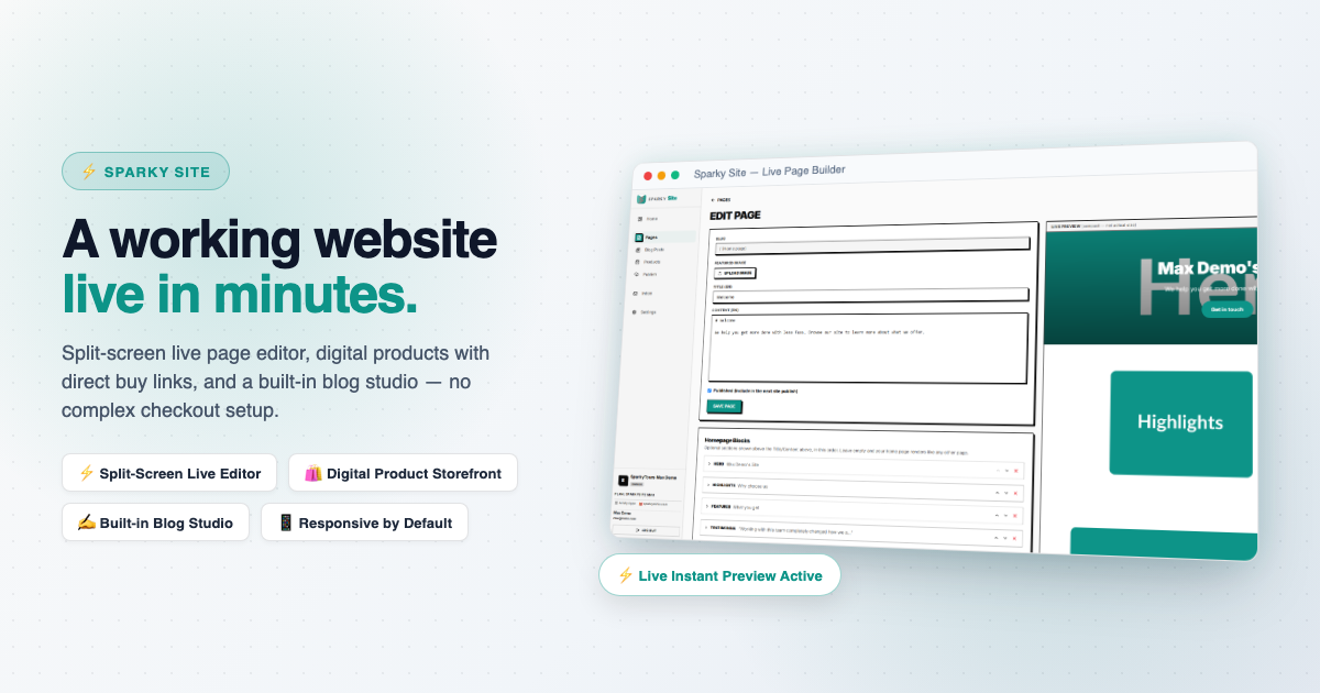 Sparky Site overview