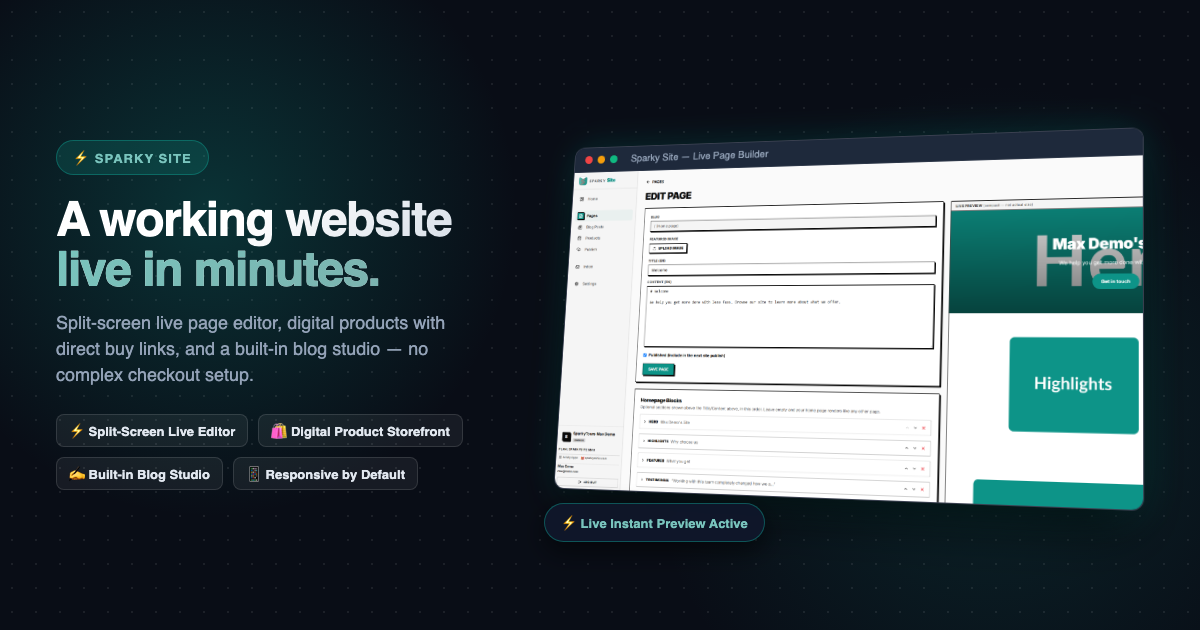 Sparky Site overview
