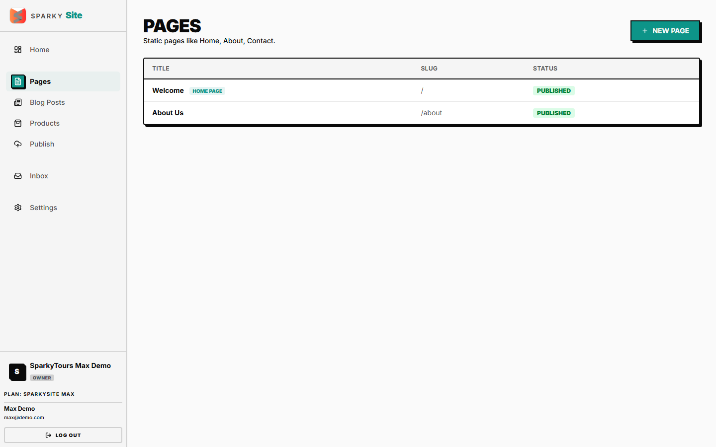 Add your pages, posts, and products